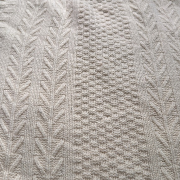 J.Crew 100% wool basketweave ivory fair isle sweater XL - Picture 3 of 6